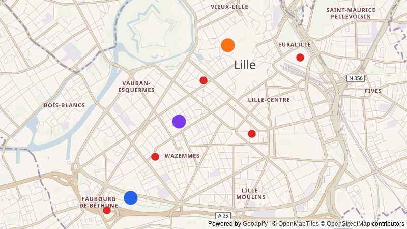 Carte d'implantation comparative — Lille